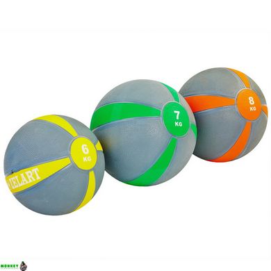 М'яч медичний медбол Zelart Medicine Ball FI-5122-7 7кг сірий-зелений
