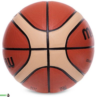 Мяч баскетбольный PU №5 MOL FIBA APPROVED GM5X BA-4995 коричневый-бежевый