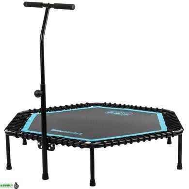 Фитнес батут для джампинга шестиугольный с ручкой LiveUp LP8251 &oslash;135см черный-синий