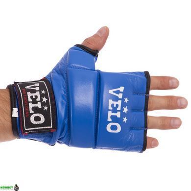 Рукавички для змішаних єдиноборств MMA шкіряні VELO ULI-4023 Синій M