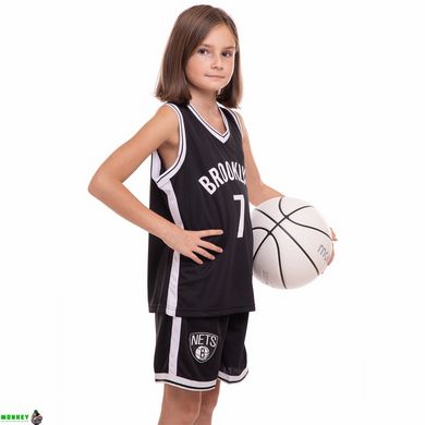 Форма баскетбольная детская NBA BROOKLYN 7 SP-Sport 3581 S-2XL черный-белый