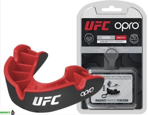 Капа OPRO Silver UFC дитяча (вік до 10) Black/Red (ufc.102515001)