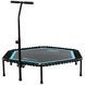 Фитнес батут для джампинга шестиугольный с ручкой LiveUp LP8251 &oslash;135см черный-синий