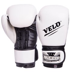 Перчатки боксерские кожаные VELO VL-2210 10-14 унций цвета в ассортименте