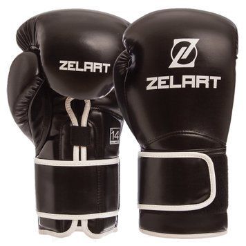 Перчатки боксерские Zelart BO-1391 Черный 10 унции
