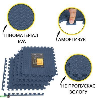 Мат-пазл (ласточкин хвост) Cornix Mat Puzzle EVA 120 x 120 x 1 cм XR-0239 Navy Blue