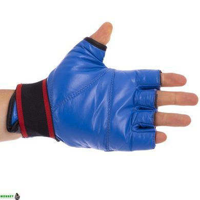 Рукавички для змішаних єдиноборств MMA шкіряні VELO ULI-4023 Синій L