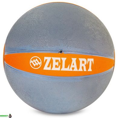 М'яч медичний медбол Zelart Medicine Ball FI-5122-8 8кг сірий-помаранчевий