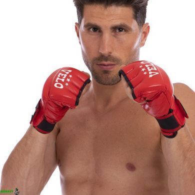Рукавички для змішаних єдиноборств MMA шкіряні VELO ULI-4023 Синій L