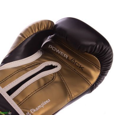 Боксерські рукавиці EVERLAST POWERLOCK P00000723 14 унцій чорний-золотий