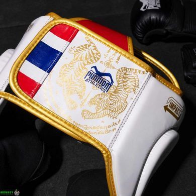 Боксерский шлем Phantom Muay Thai Full Face White Gold (капа в подарок)