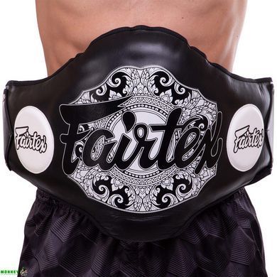 Пояс тренера кожаный FAIRTEX BPV2 Черный-белый