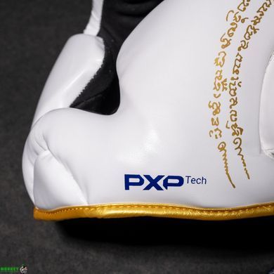 Боксерский шлем Phantom Muay Thai Full Face White Gold (капа в подарок)