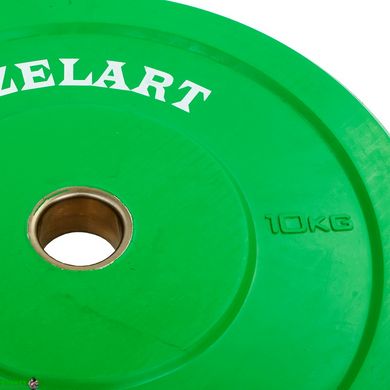 Диски (бліни) бамперні для кросфіту Zelart Z-TOP Bumper Plates ТА-5125-10 51мм 10кг зелений