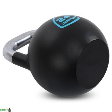 Гиря сталева пофарбована із хромованою ручкою LiveUp LP8042-24 24кг чорний