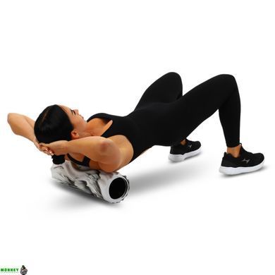 Роллер массажный цилиндр (ролик мфр) 33см Grid Line Roller EVA SP-Sport FI-0042 Черный-белый
