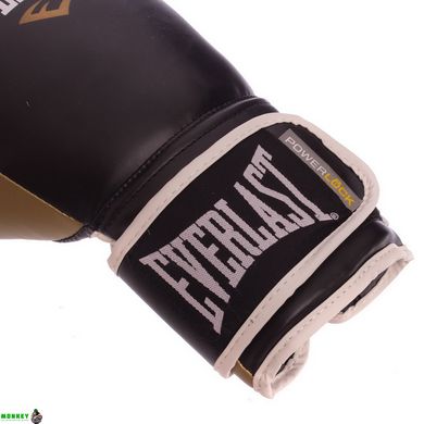 Боксерські рукавиці EVERLAST POWERLOCK P00000723 14 унцій чорний-золотий
