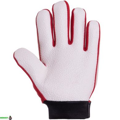 Перчатки вратарские детские MANCHESTER BALLONSTAR FB-0028-05 размер 5-8 красный-белый