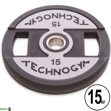 Блины (диски) полиуретановые TECHNOGYM TG-1837-15 51мм 15кг черный