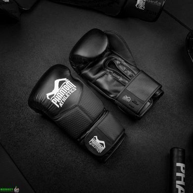 Боксерские перчатки Phantom RIOT Pro Black 10 унций (бинты в подарок)