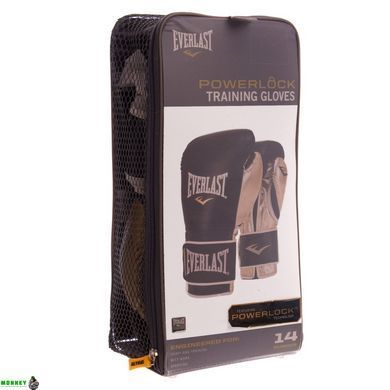 Боксерські рукавиці EVERLAST POWERLOCK P00000723 14 унцій чорний-золотий