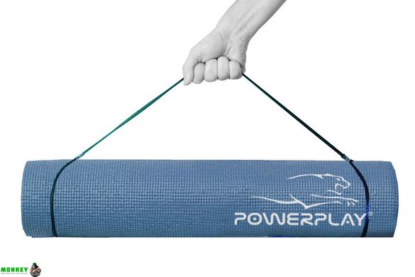 Килимок для йоги та фітнесу PowerPlay 4010 (173*61* 0.6) темно-синій