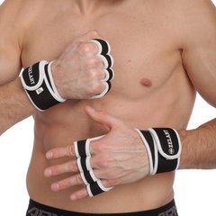 Перчатки атлетические для поднятия веса Zelart ZG-3616 размер S-XXL (PVC, PL, эластан, черный-белый)