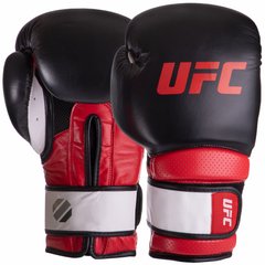 Перчатки боксерские кожаные UFC PRO Training UHK-69992 18 унций красный-черный