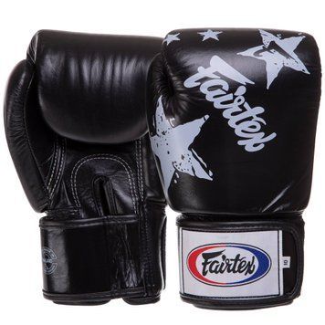 Рукавички боксерські шкіряні FAIRTEX BGV1N Чорний 14 унції NATION PRINT
