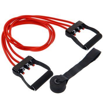 Эспандер трубчатый с ручками с дверным фиксатором SP-Sport Resistance Band 8021-30-170 30LB d-12мм l-170см красный