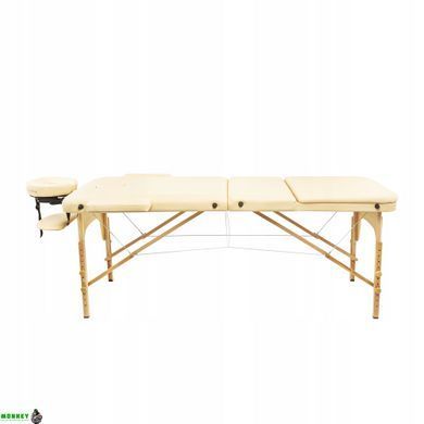 Масажний стіл складний 4FIZJO Massage Table+ Wood W60 Beige (P-5907739318367)