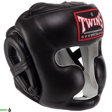 Шлем боксерский с полной защитой кожаный TWINS HGL6 S-XL цвета в ассортименте