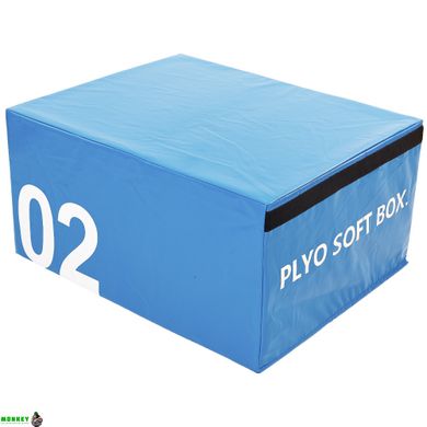 Бокс пліометричний м'який Zelart SOFT PLYOMETRIC BOXES FI-5334-2 1шт 45см синій