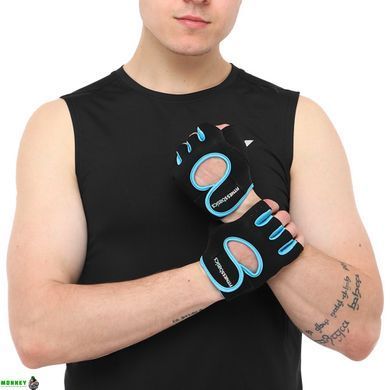 Рукавички для фітнесу та тренувань FITNESS BASICS BC-893 Чорний-синій S