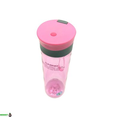 Пляшка для води CASNO 600 мл KXN-1145 Рожева + пластиковий вінчик