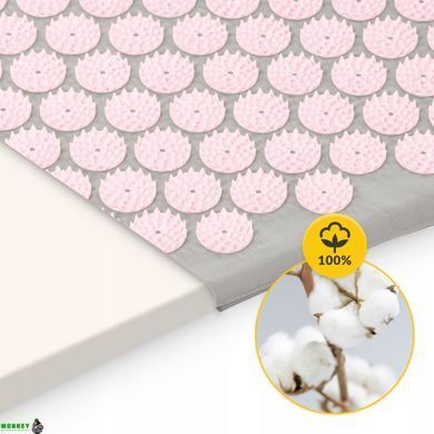 Килимок акупунктурний з валиком 4FIZJO Classic Mat XL Аплікатор Кузнєцова Grey/Pink (P-5907739313294)