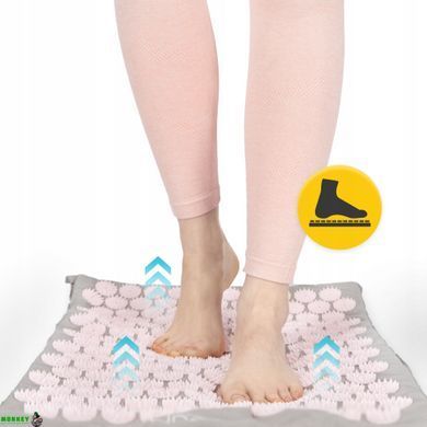 Килимок акупунктурний з валиком 4FIZJO Classic Mat XL Аплікатор Кузнєцова Grey/Pink (P-5907739313294)
