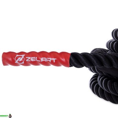 Канат для кроссфита Zelart FI-2597-12 15м черный