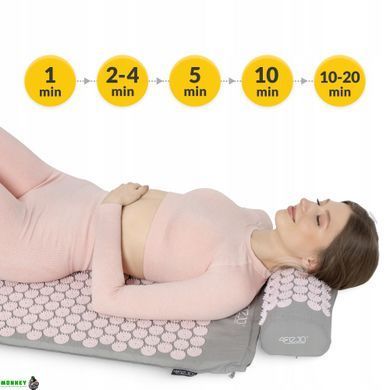 Килимок акупунктурний з валиком 4FIZJO Classic Mat XL Аплікатор Кузнєцова Grey/Pink (P-5907739313294)