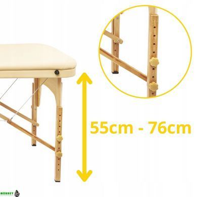 Масажний стіл складний 4FIZJO Massage Table+ Wood W60 Beige (P-5907739318367)