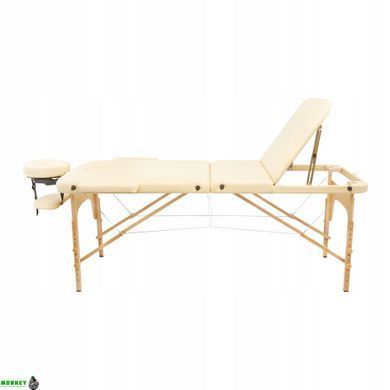 Масажний стіл складний 4FIZJO Massage Table+ Wood W60 Beige (P-5907739318367)