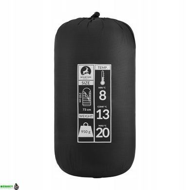 Спальний мішок (спальник) ковдра Mountain Goat 2 в 1 Standard 8 ...+20&deg;C R Black/Grey (P-5905973400954)