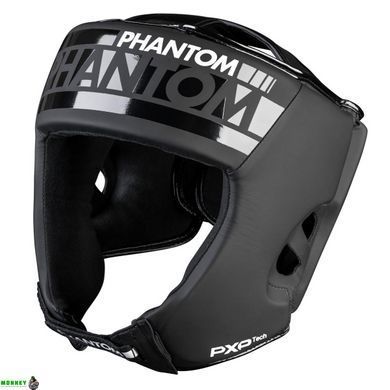 Боксерский шлем Phantom APEX Open Face Head Protection Black (капа в подарок)