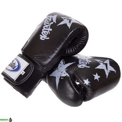 Рукавички боксерські шкіряні FAIRTEX BGV1N Чорний 14 унції NATION PRINT