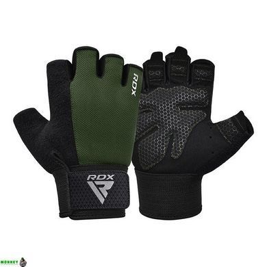 Перчатки для фитнеса RDX W1 Half Army Green Plus L
