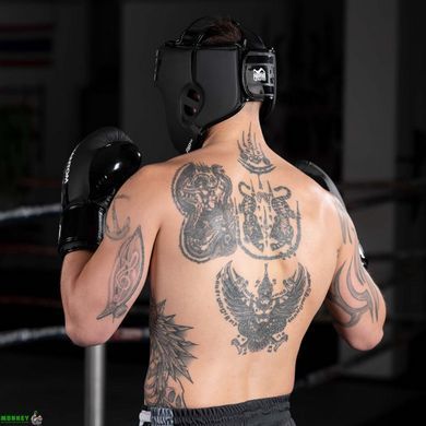 Боксерский шлем Phantom APEX Open Face Head Protection Black (капа в подарок)