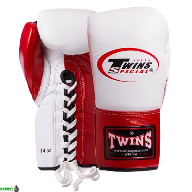 Боксерські рукавиці шкіряні професійні на шнурівці TWN BO-0279 10-16 унцій кольори в асортименті