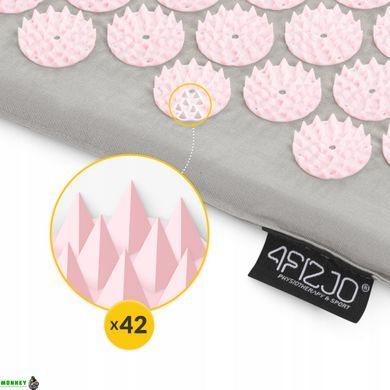 Килимок акупунктурний з валиком 4FIZJO Classic Mat XL Аплікатор Кузнєцова Grey/Pink (P-5907739313294)