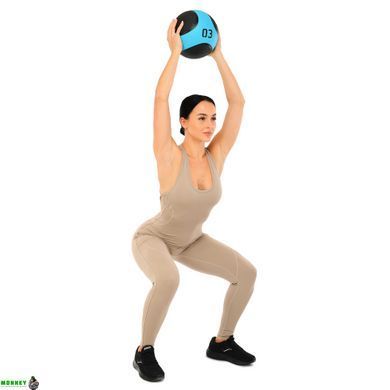 М'яч медичний медбол Medicine Ball LiveUpLP8112-3 3кг чорний-синій