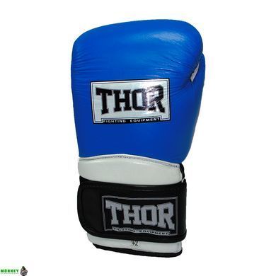 Перчатки боксерские THOR PRO KING 16oz /Кожа /сине-бело-черные